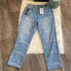SIMPLE SOCIETY Super High Rise Straight print Jeans